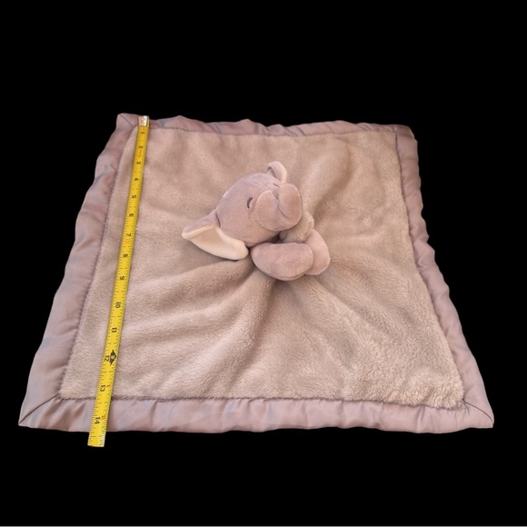 Carters Gray Elephant Security Blanket Plush Lovey Soft Satin Trim Baby Toy Grey - Picture 7 of 7